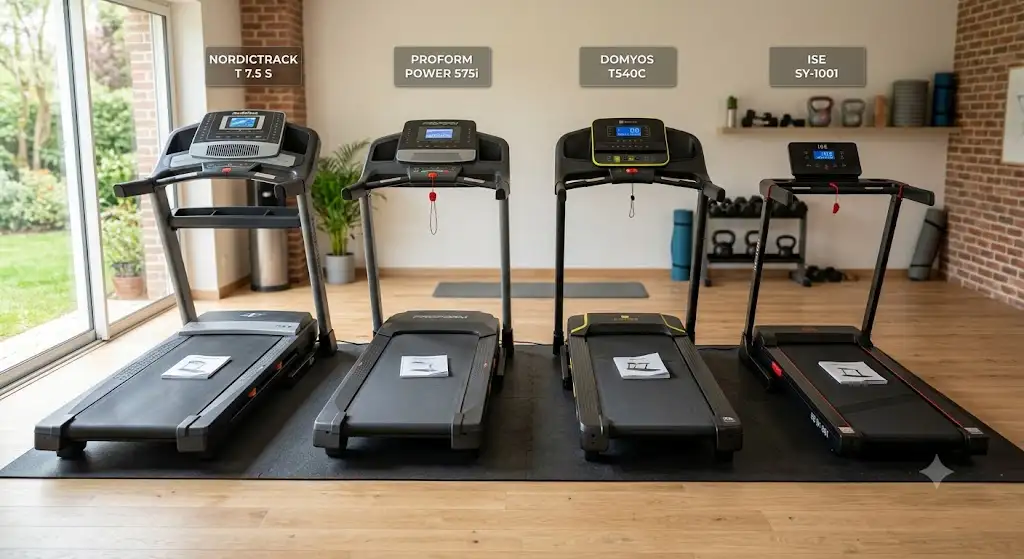 Comparatif visuel des meilleurs tapis de course moins de 1000 euros pour la maison