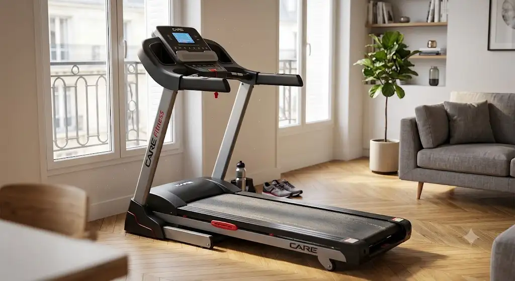 Tapis de course Care Fitness pliant idéal pour le fitness et la marche à domicile