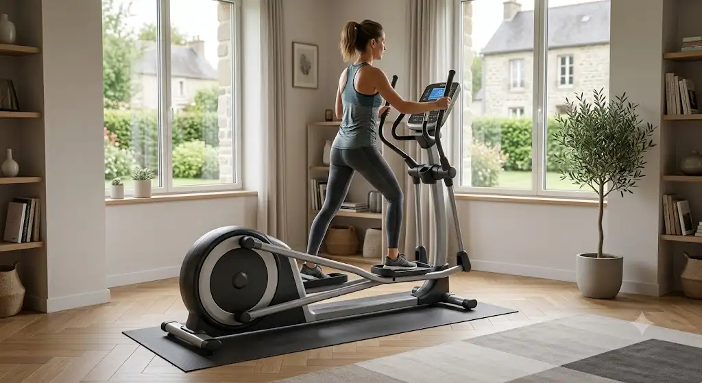 Vélo elliptique grande foulée pour un entraînement cardio complet à domicile